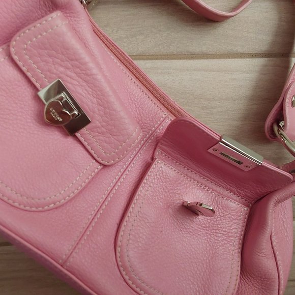 Lovecat Paris NWOT Pink Textured Shoulder Handbag.    Size 5x10.5 - Picture 4 of 7